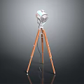 Modern Tripod Floor Lamp With Wooden Legs And White Shade Design