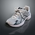 White and Black Mesh Design Sneakers With White Laces And White Sole
