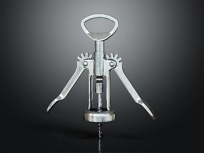 Durable Metal Corkscrew Manual Hardware Tool With Gear Design For Household Use 3d model