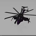 Purple Helicopter Model Featuring Multiple Rotors and Detailed Design on Dark Background