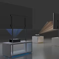 Advanced Projection Monitoring System With Projector Display Screen And Setup