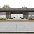 New Chinese-style Entrance Gate Demonstration Area Gate Head 3d model
