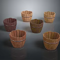 Assorted Color Wooden Buckets With Metal Rings For Home Decoration And Storage