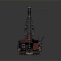 Red Industrial Crane With Long Boom Metal Frame And Heavy Duty Structure