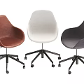 Modern Office Chairs In Brown White Gray With Swivel Base And Casters