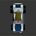 Lego Style Blue And White Off Road Vehicle With Number 38 Design