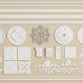 Various Decorative Gypsum Molding Designs Including Ornate Plates And Patterns