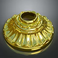 Golden Artistic Sculpture Carving With Detailed Intricate Patterns And Smooth Surface