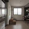 Modern Living and Dining Room Interior With Gray Sofa Round Coffee Table And White Vase