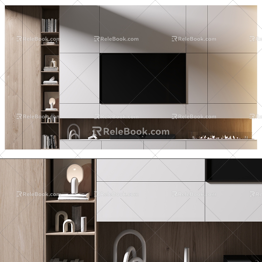 TV background wall model