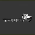 White Heavy Duty Flatbed Truck With Cab Large Tires And Loading Platform 3d model