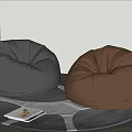 Modern Lazy Sofa Lazy Sofa Bean Bag Combination 3d model