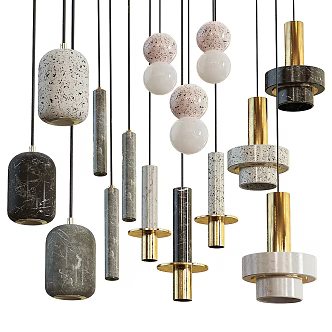 Modern chandelier combination 3d model