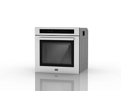 Modern Stainless Steel Kitchen Oven With Glass Door And Control Panel 3d model