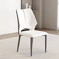 Modern Minimalist White Leather Accent Chair With Silver Metal Legs And Wall Art Decor