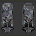 Two Camouflage Military Tanks 3D Model Design With Turret And Tracks