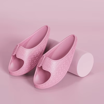 Comfortable Pink Sports Slippers With Non Slip Sole For Athletic Equipment Use 3d model