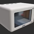 White Microwave Oven With Control Panel And Handle For Kitchen Use 3d model
