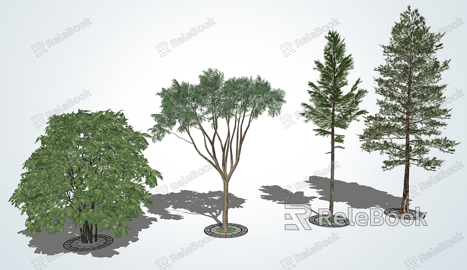 modern tree landscape tree arbor model