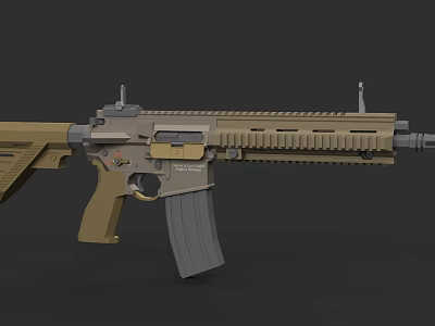 Tactical Modern Rifle With Picatinny Rail Magazine And Black Tan Finish 3d model