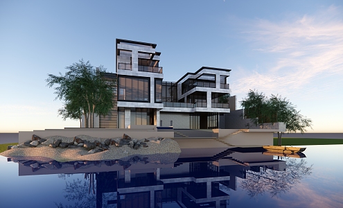 Modern single-family villa 3d model