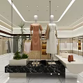 Modern Clothing Store Window Display With Mannequins And Fashion Apparel Collection