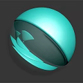 Turquoise Glass Sphere Decorative Ornament Set With Smooth Shiny Surface And Reflective Base
