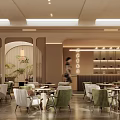 Elegant Warm Café Interior Design With Comfortable Seats Round Tables And Soft Lighting