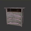 Vintage Wooden Chest Of Drawers With Marble Top And Retro Design Elements