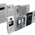 Assorted Modern Doorbell Systems With Camera Screen And Digital Intercom Features 3d model