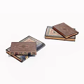 Vintage Hardcover Books with Brown Textured Covers Stacked in Piles