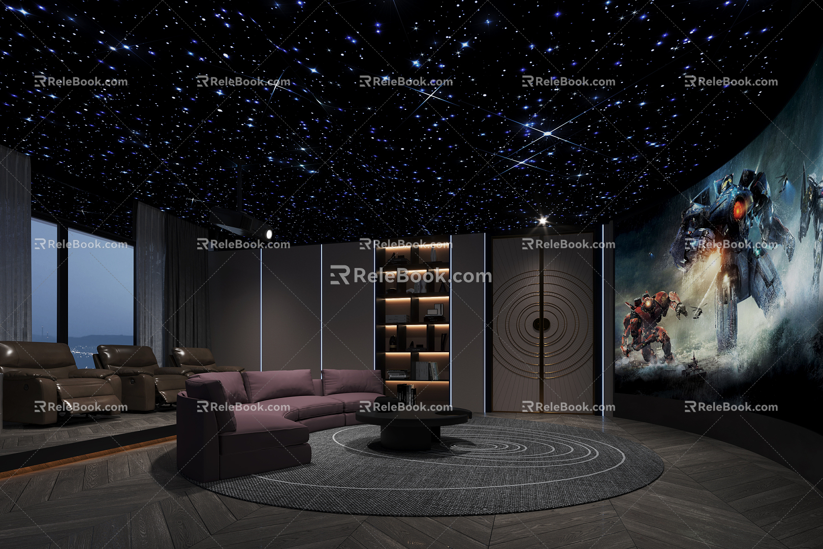 modern video room 3d model