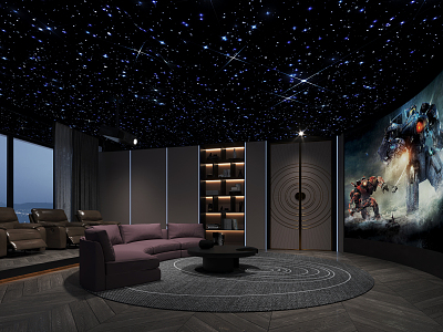 modern video room 3d model