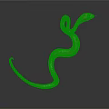 Golden Snake Sculpture With Curved Body On Dark Background With Reflection