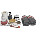 Essential Bathroom Accessories With Toilet Paper Roll Towels Toiletries And Marble Tray