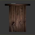 Wooden Desk With Smooth Desktop And Small Items On Top Surface