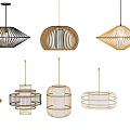 Modern Stylish Pendant Lights With Various Woven Metal And Geometric Designs