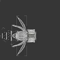 Golden And Purple Electronic Device With Glowing Circular Component And Wing Like Structure