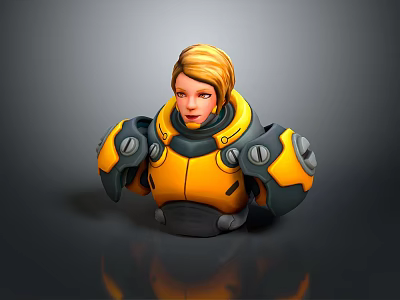 Sci-fi Beauty Cyber Beauty Sci-fi Woman Warrior Future Woman Warrior Sci-fi Lady Soldier Cyber Woman Warrior 3d model