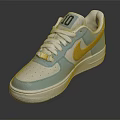 Stylish Nike Light Blue Sneakers With White Laces Yellow Logo And Number 10 On Tongue