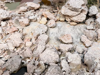 Natural Rough Stone and Wooden Materials in Various Sizes for Construction Projects 3d model