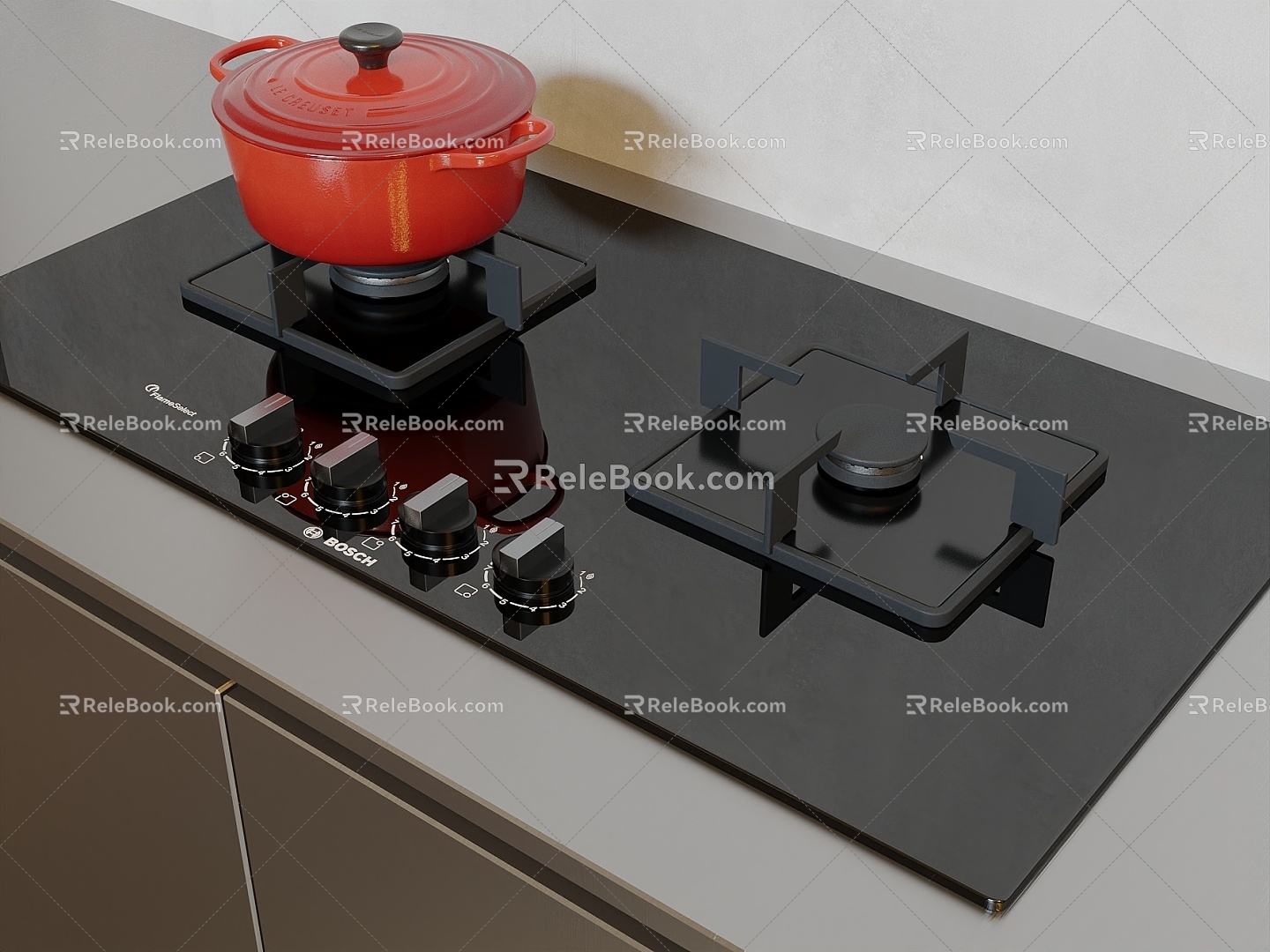 Gas Stove Brand Gas Stove Cabinet Casserole 3d model