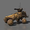 Armored Utility Vehicle With Large Wheels Mounted Weapon Antenna Camouflage Design And Number 80