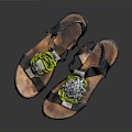 Stylish Women's Sandals With Black Straps Yellow Laces And Decorative Gemstones