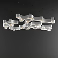 Unique Modern Irregular Chandelier With Curved Abstract Design For Interior Lighting 3d model