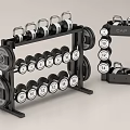 Fitness Equipment Dumbbell Rack And Kettlebell Holder With Multiple Weights