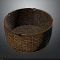 Intricate Weave Natural Wicker Round Storage Basket For Home Decor Organizing