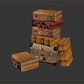 Luggage Suitcase Portable Luggage Suitcase Luggage Bag Salute Car Hotel Luggage Cart 3d model