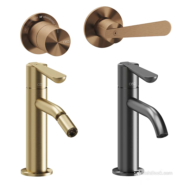 Modern Faucet Designs With Different Handle Styles And Color Options 3d model 