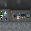 Modern Display Wall Featuring Future Development Images And Charts 3d model